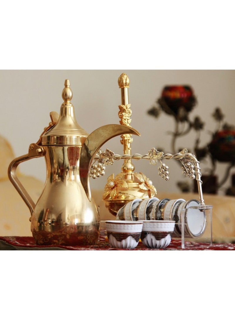 Gold Color Stainless Steel Arabic coffee Dallah Pot, coffee Pot, Tea pot, coffee kettle classic Arabic coffee dalla 18 oz