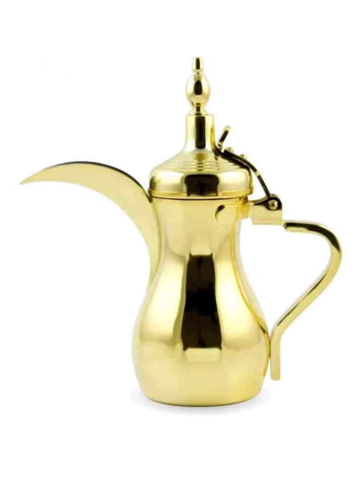 Gold Color Stainless Steel Arabic coffee Dallah Pot, coffee Pot, Tea pot, coffee kettle classic Arabic coffee dalla 18 oz