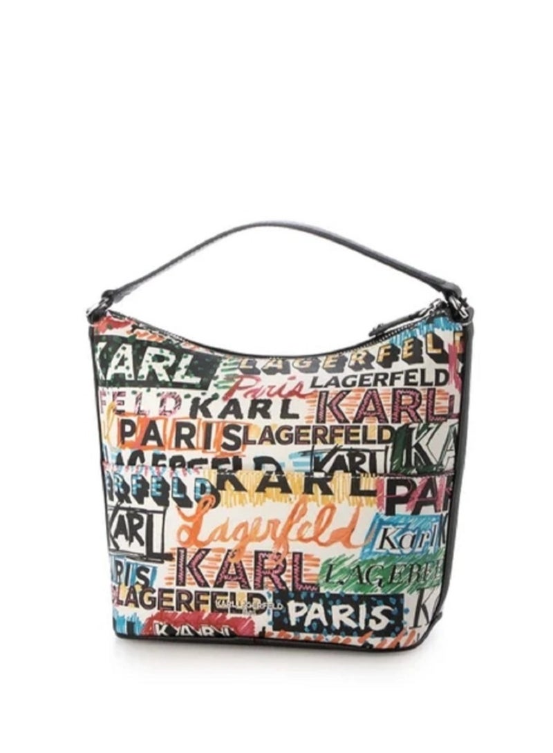 Karl Lagerfeld Paris Maybelle Logo Leather Bucket Bag Crossbody Bag Shoulder Bag