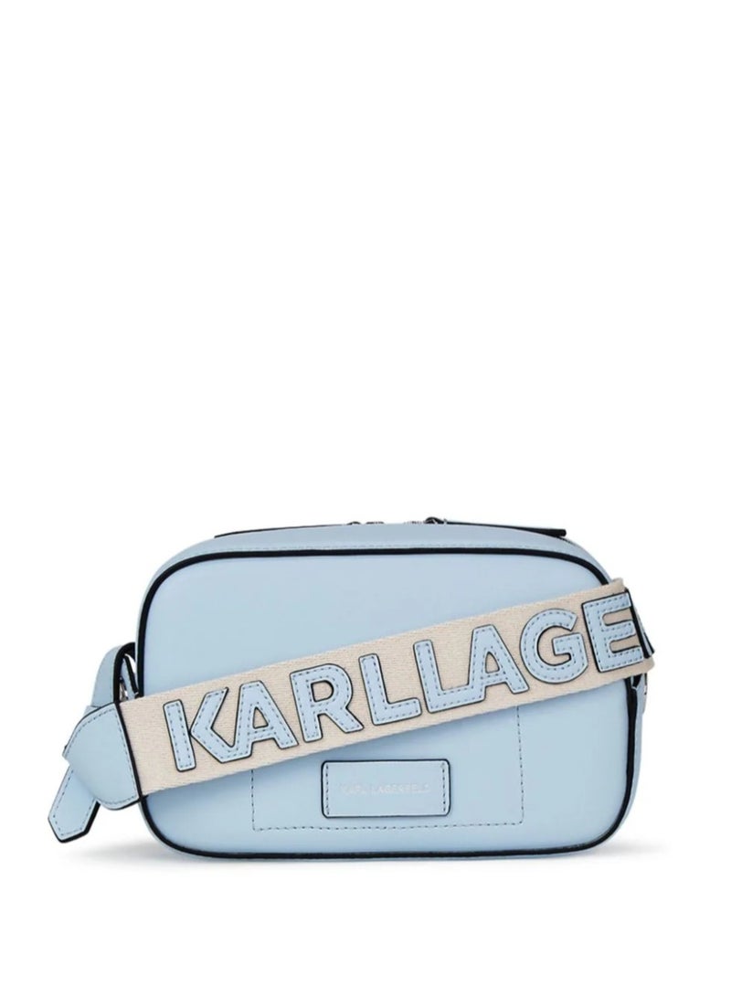 Karl Lagerfeld Paris Circle Crossbody bag fine grain cow leather