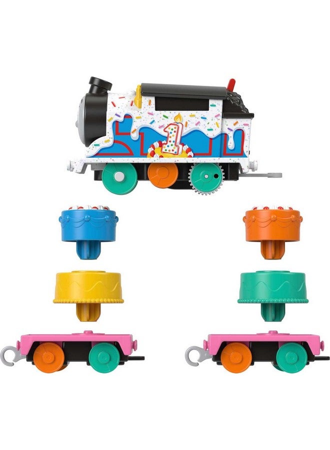 Motorized Toy Train, Wobbly Cake Thomas Engine With Cargo Cars & Pieces For Pretend Play Preschool Kids Ages 3+ Years