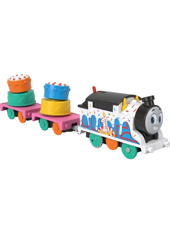 Motorized Toy Train, Wobbly Cake Thomas Engine With Cargo Cars & Pieces For Pretend Play Preschool Kids Ages 3+ Years