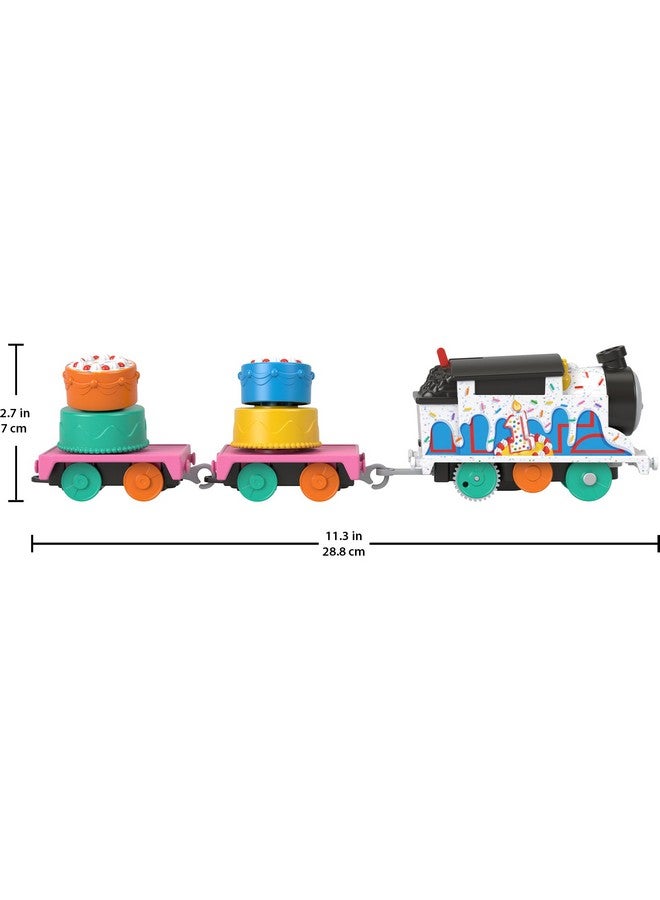 Motorized Toy Train, Wobbly Cake Thomas Engine With Cargo Cars & Pieces For Pretend Play Preschool Kids Ages 3+ Years