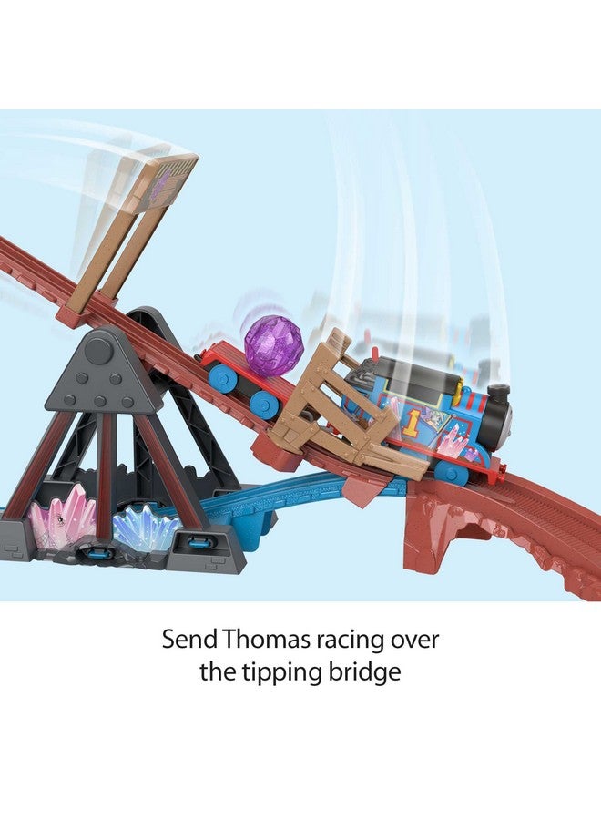 Motorized Toy Train Set Crystal Caves Adventure With Thomas, Tipping Bridge & 8 Ft Of Track For Preschool Kids Ages 3+ Years