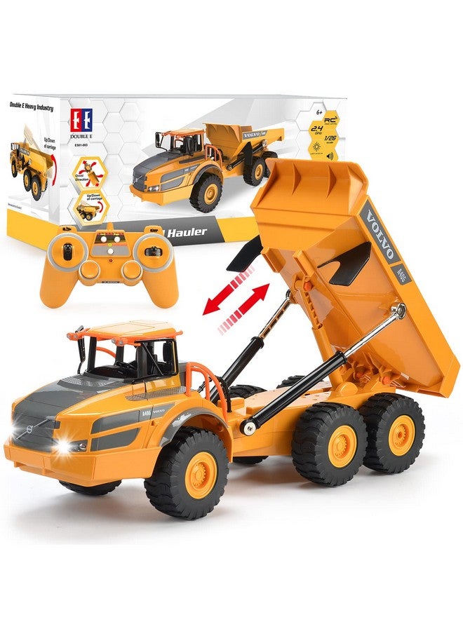 Volvo Rc Dump Truck Toy For Kids, Articulated Hauler, Remote Control Construction Toys Vehicles With Lights, Birthday Gifts Ideas For Boys Age 6 7 8 9 10 Year Old And Up