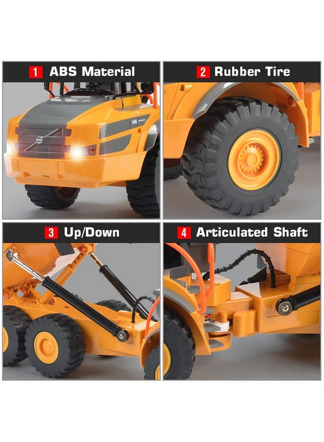Volvo Rc Dump Truck Toy For Kids, Articulated Hauler, Remote Control Construction Toys Vehicles With Lights, Birthday Gifts Ideas For Boys Age 6 7 8 9 10 Year Old And Up