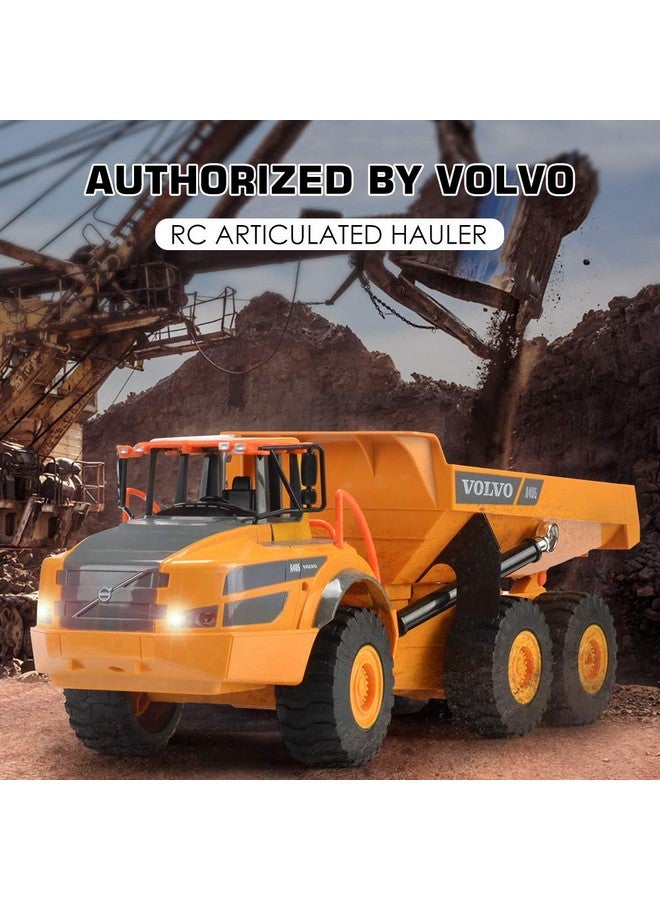 Volvo Rc Dump Truck Toy For Kids, Articulated Hauler, Remote Control Construction Toys Vehicles With Lights, Birthday Gifts Ideas For Boys Age 6 7 8 9 10 Year Old And Up