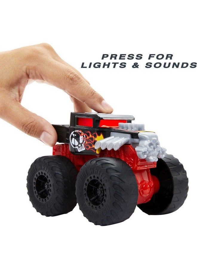 Monster Trucks Roarin’ Wreckers Playset, 1:43 Scale Toy Bone Shaker With Lights & Sounds, Plays Truck’S Theme Song