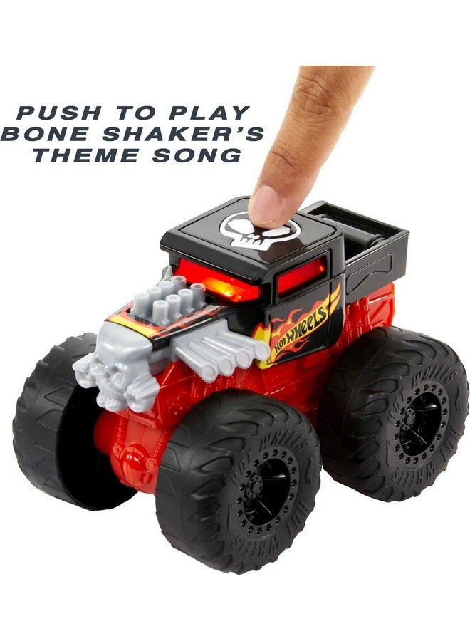 Monster Trucks Roarin’ Wreckers Playset, 1:43 Scale Toy Bone Shaker With Lights & Sounds, Plays Truck’S Theme Song