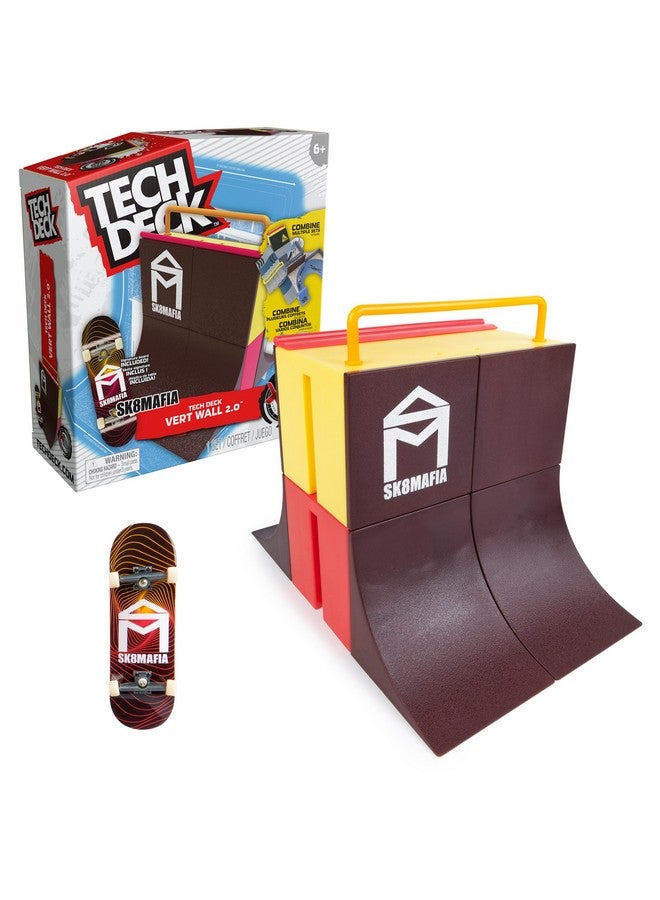 Vert Wall 2.0 X Connect Park Creator Customizable And Buildable Ramp Set With Exclusive Fingerboard Kids Toy For Boys And Girls Ages 6 And Up