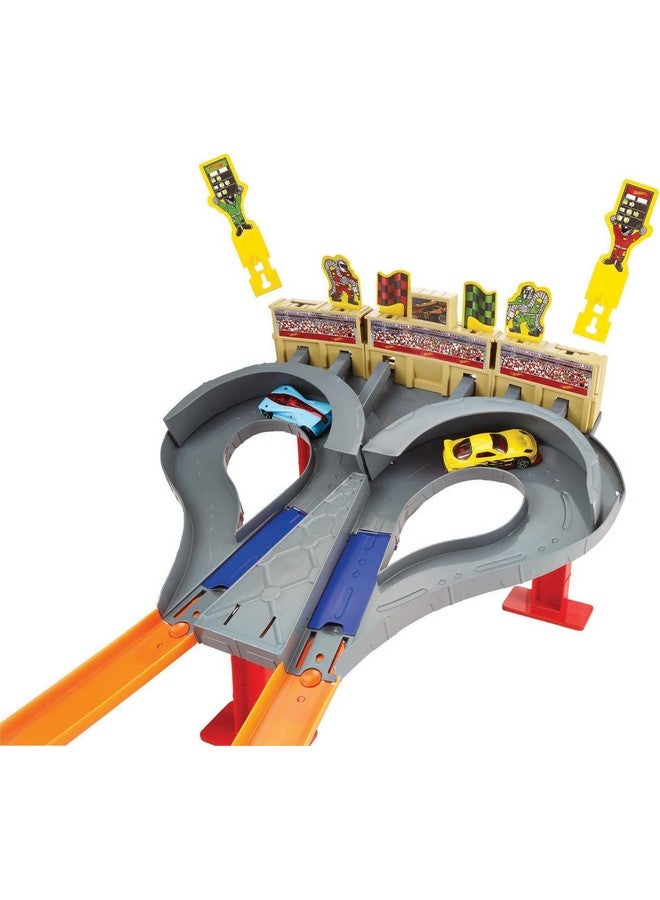 Toy Car Track Set Super Speed Blastway, Dual Track Racing For 1 Or 2 Players, 1:64 Scale Car