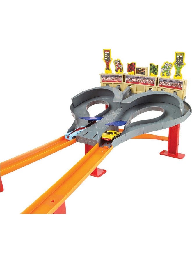 Toy Car Track Set Super Speed Blastway, Dual Track Racing For 1 Or 2 Players, 1:64 Scale Car