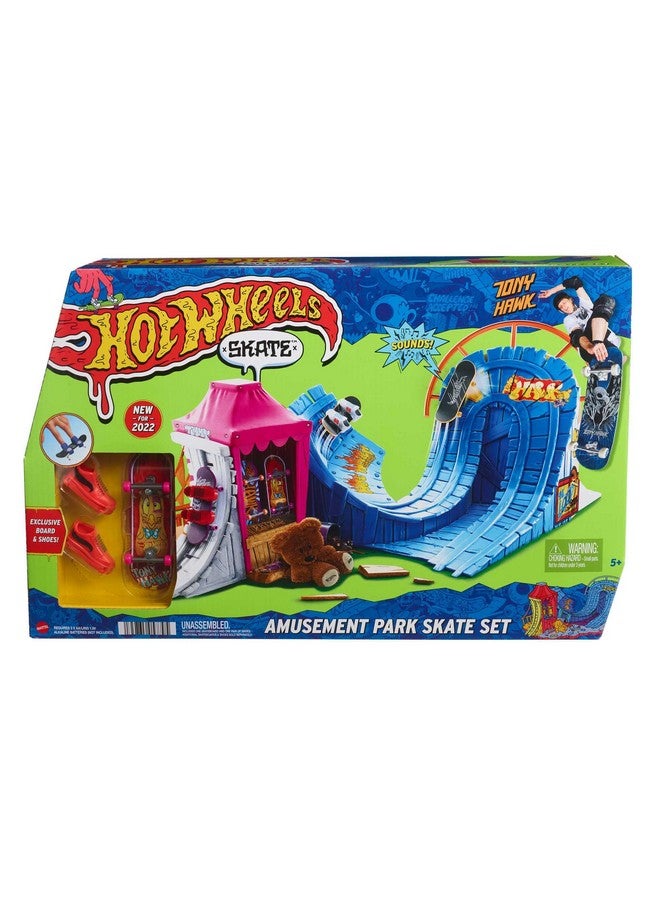 Skate Amusement Park Skate Set With 1 Exclusive Tony Hawk Fingerboard, 1 Pair Of Removable Skate Shoes, Kid Activated Sounds