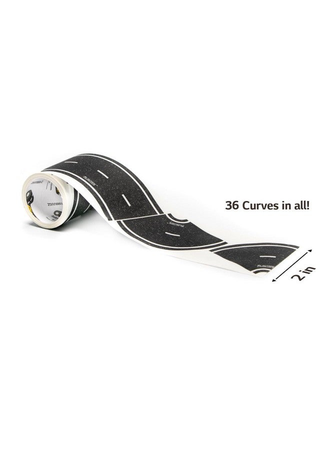 Playtape Road Tape Curves For Toy Cars Sticks To Flat Surfaces; No Residue; 1 Roll Of 36 Curves, 2 In. Wide