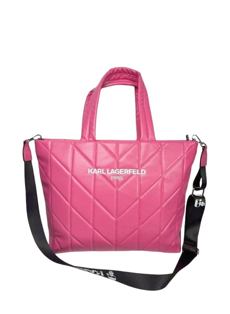 Karl Lagerfeld Voyage Logo Quilted Two-Way Tote