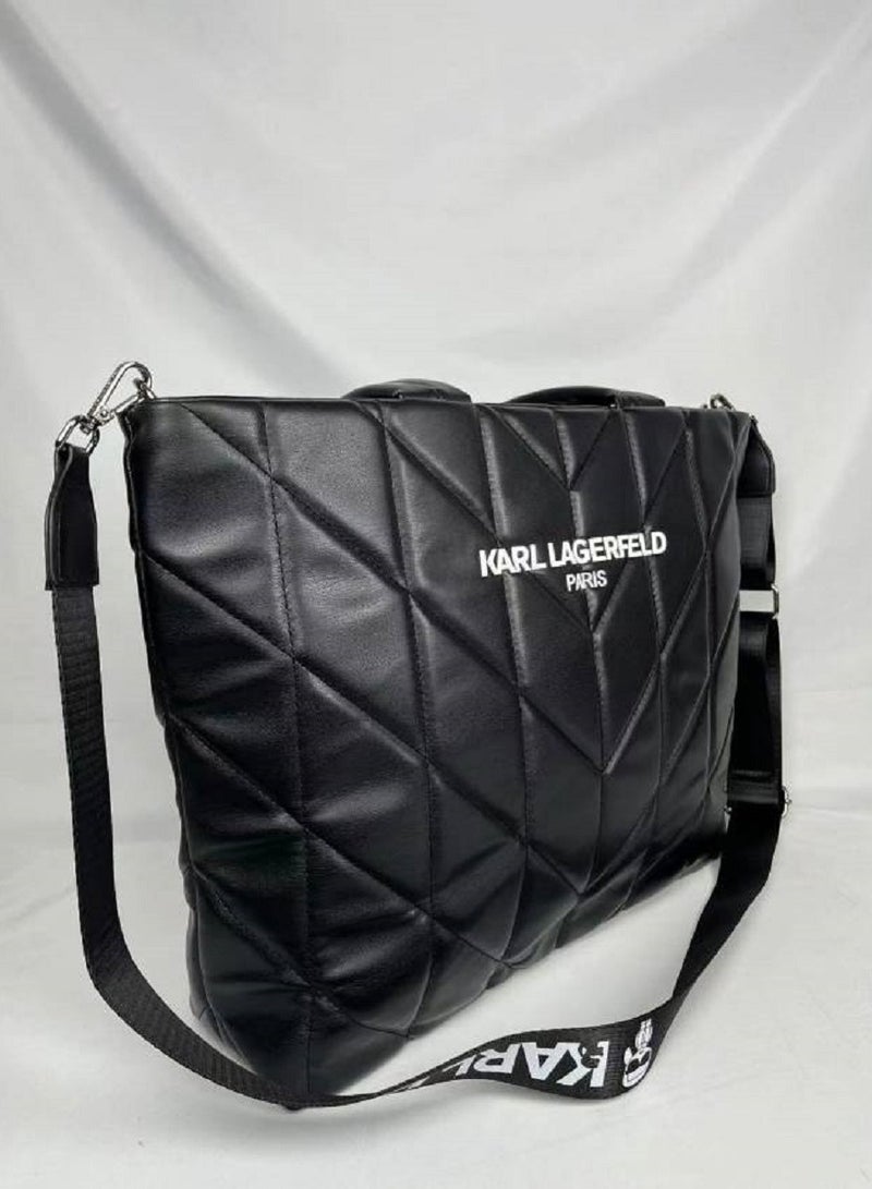 Karl Lagerfeld Voyage Logo Quilted Two-Way Tote