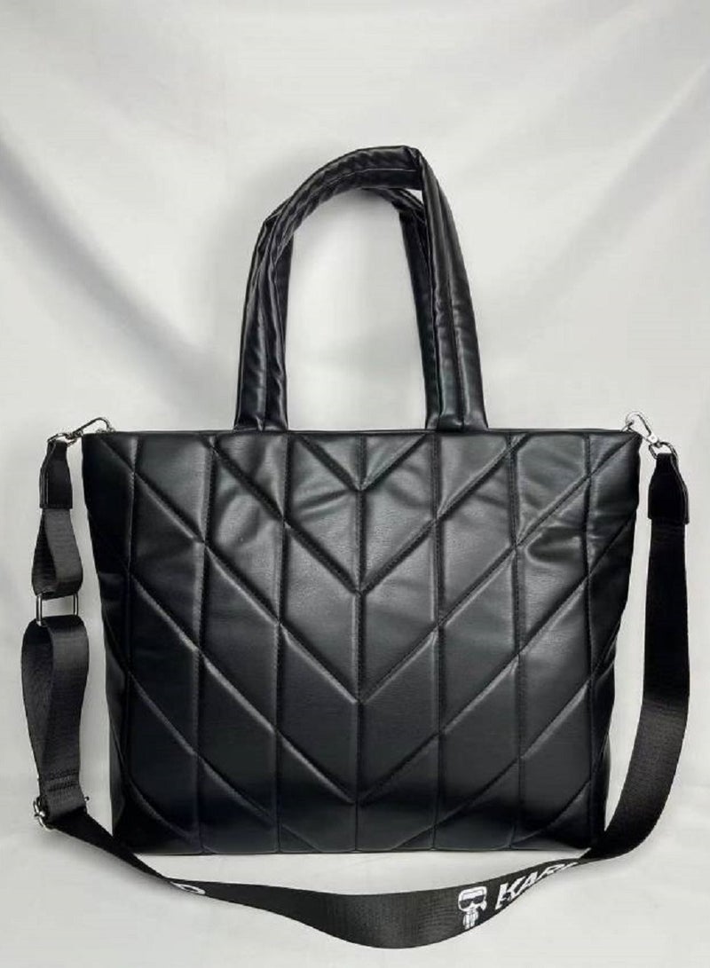 Karl Lagerfeld Voyage Logo Quilted Two-Way Tote