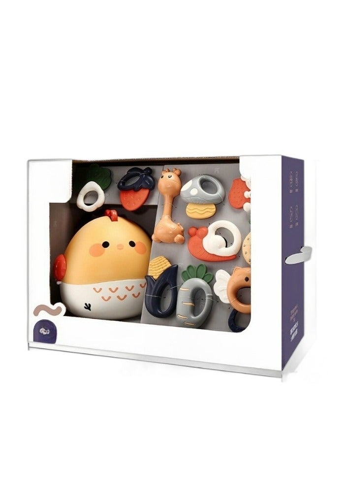 Ringing Bell Cute Chicken Newborn Baby Toy Gift Box Set