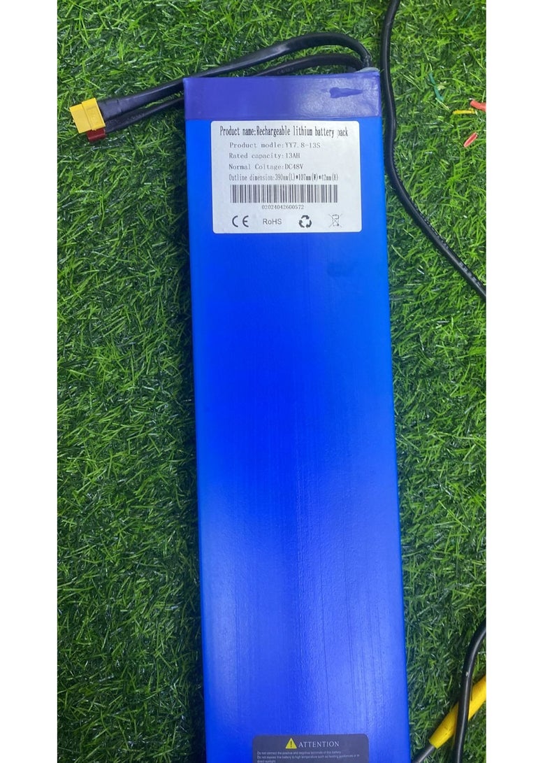 Battery Pack 48V 13AH Lithium Rechargeable Battery Pack Suitable for 200W-1000W Electric Scooter Electric Bicycles