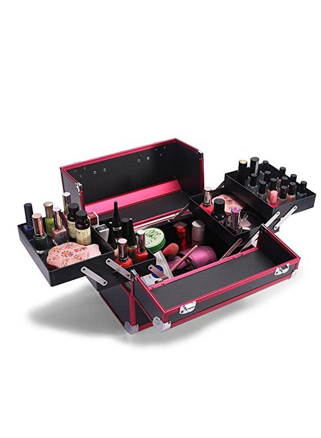 Beauty Make Up Cosmetic Vanity Box Makeup Train Case (Black)