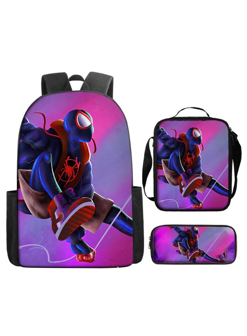 Spiderman Hero Cartoon Backpack Three-Piece Set 29*42*16cm