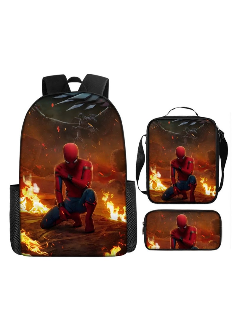 Spider-Man Student Backpack Three-Piece Set 29*16*42cm