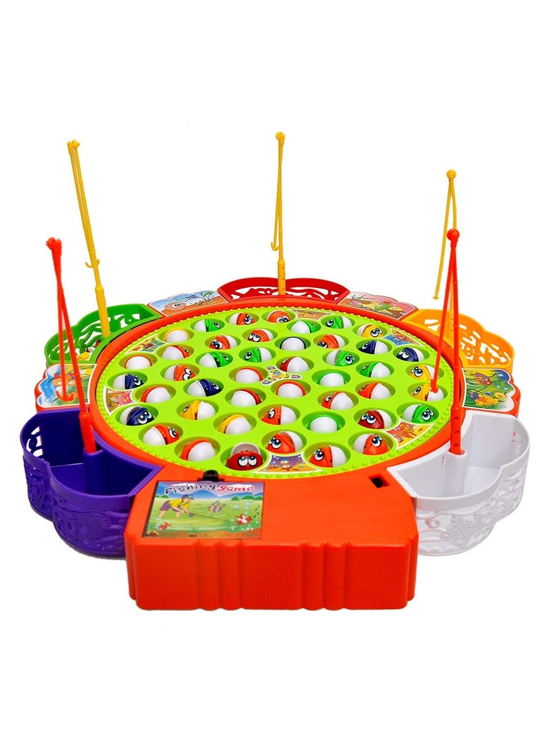 Fishing Game Electronic Musical Rotating Toy with 45 Fish 5 Fishing Rods Fun Learning Games and Activities