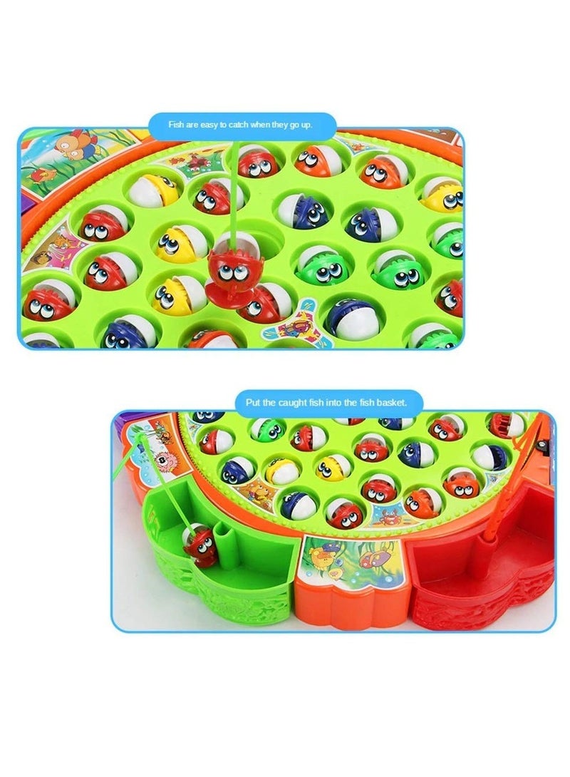 Fishing Game Electronic Musical Rotating Toy with 45 Fish 5 Fishing Rods Fun Learning Games and Activities