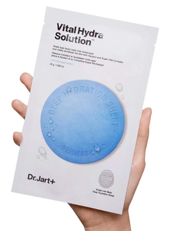 Dr.Jart+ Vital Hydra Solution Deep Hydration Mask Sheet 25g (0.9oz.) 5ea & Set Stainless Steel Gua Sha