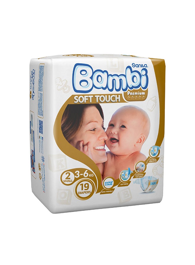 Soft Touch Baby Diapers, Size 2, 3 - 6 Kg, 19 Count – Small