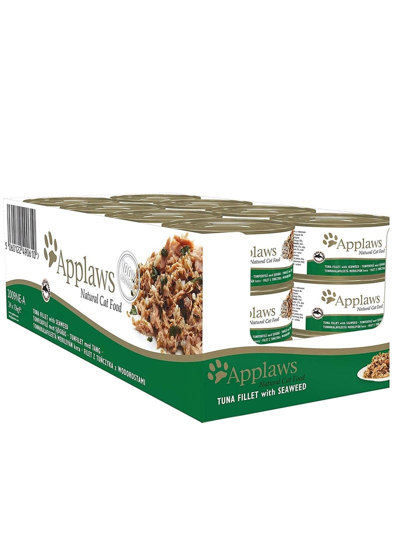 Applaws Natural Cat Food Tuna Fillet with Seaweed (156g, Pack of 24)