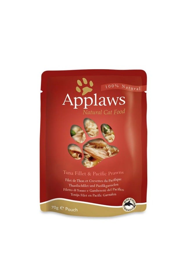 Applaws Tuna & Prawn Adult Wet Cat Food 70g Pouch 12 pieces pack