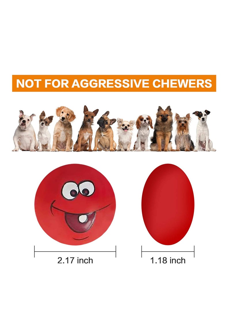 Interactive Squeaky Dog Toy Set Funny Face Latex Rubber Balls for Small Medium Puppies 6PCS