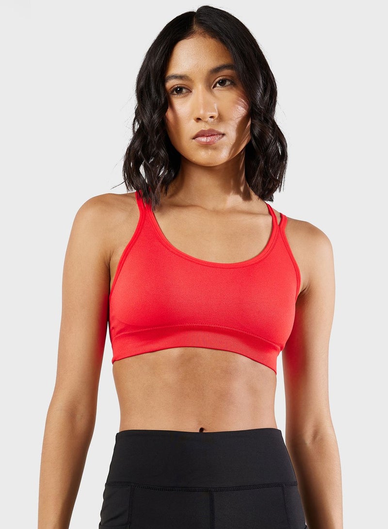 Dual Strap Back Cutout Detail Sports Bra