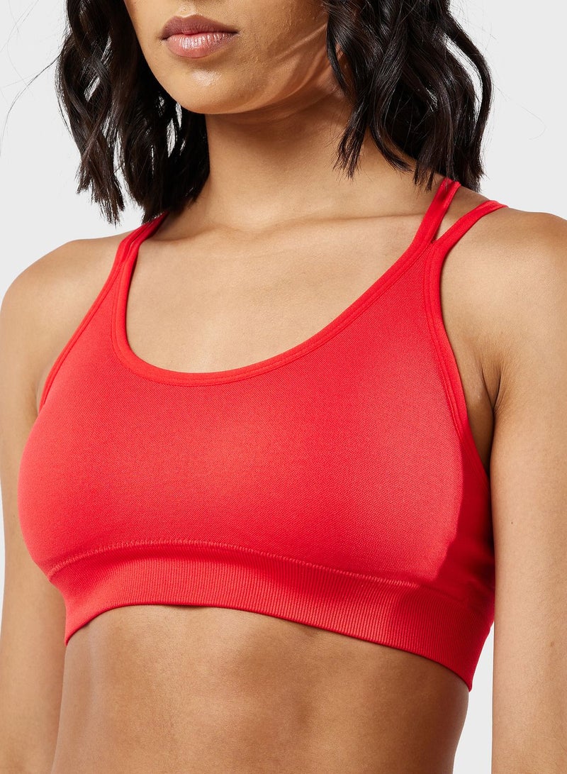 Dual Strap Back Cutout Detail Sports Bra