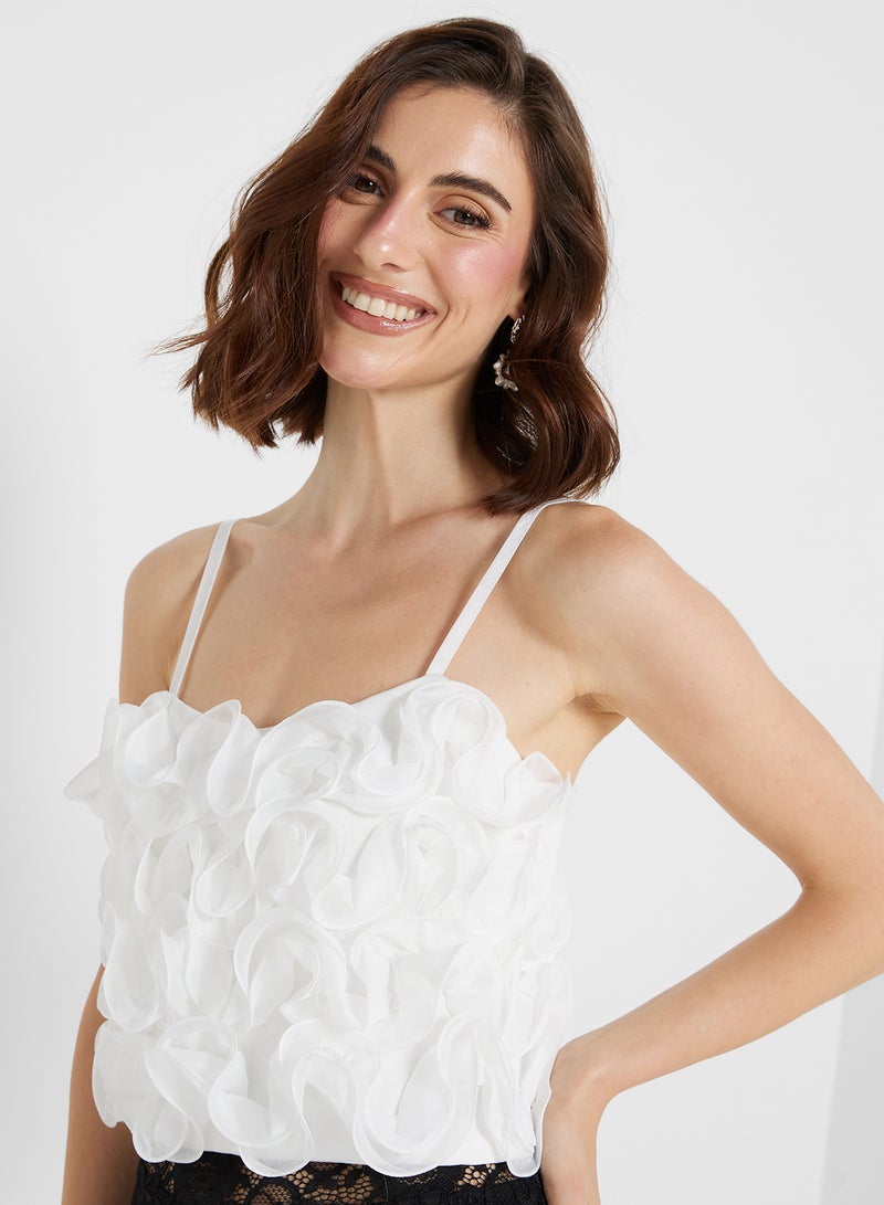 Ruffle Detail Crop Top