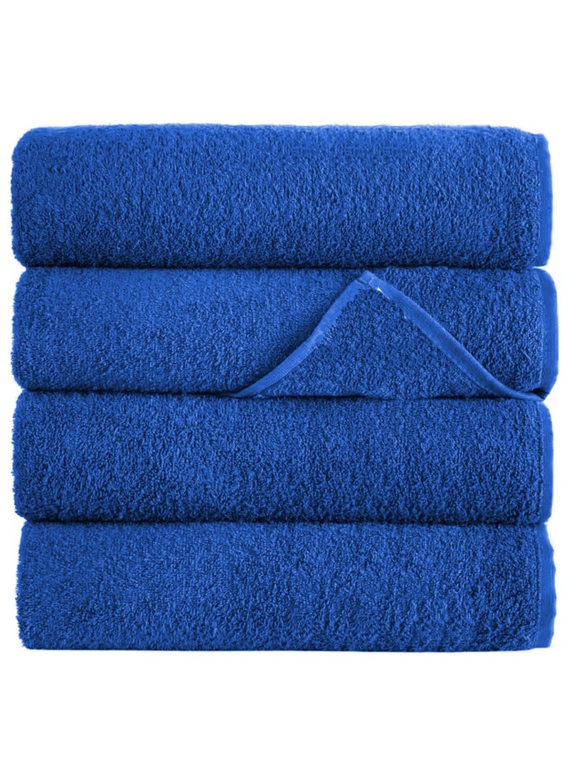 8-Pieces Towel Set - 100% Cotton 600 GSM, 2xBath Towel(70x140cm), 2xHand Towel(45x75cm), 4xFace Towel(30x30cm), Highly Absorbent Super Durable, Color-Blue