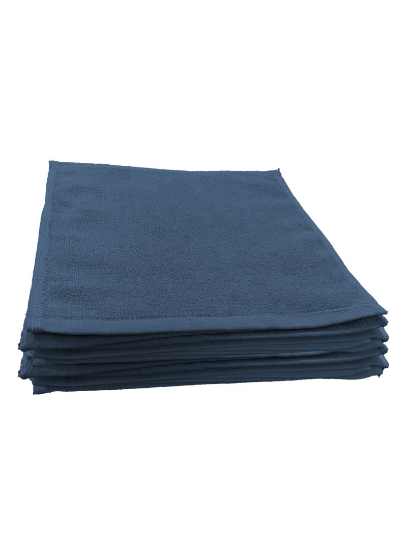 6-Pieces Towel Set - 100% Cotton 600 GSM, 1xBath Towel(70x140cm), 1xHand Towel(45x75cm), 4xFace Towel(30x30cm), Highly Absorbent Super Durable, Color-Dark Blue