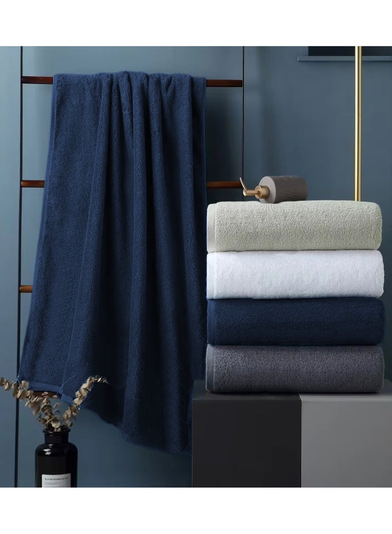 6-Pieces Towel Set - 100% Cotton 600 GSM, 1xBath Towel(70x140cm), 1xHand Towel(45x75cm), 4xFace Towel(30x30cm), Highly Absorbent Super Durable, Color-Dark Blue