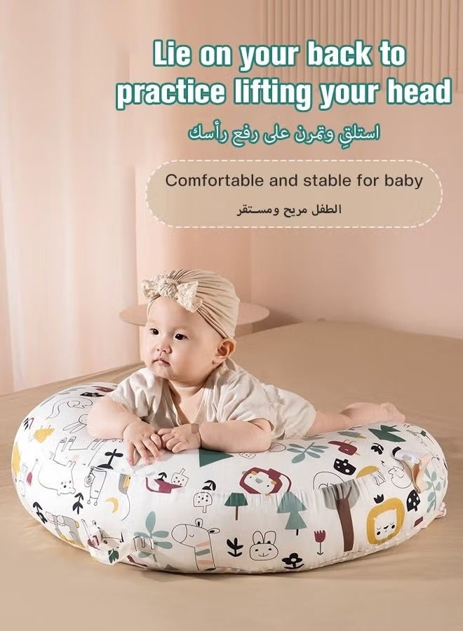 Baby Look Up and Lying Pillow, Nursing Pillow for Breastfeeding, Multi-Functional Original Plus Size Breastfeeding Pillows Give Mom and Baby More Support with Removable Cotton Cover