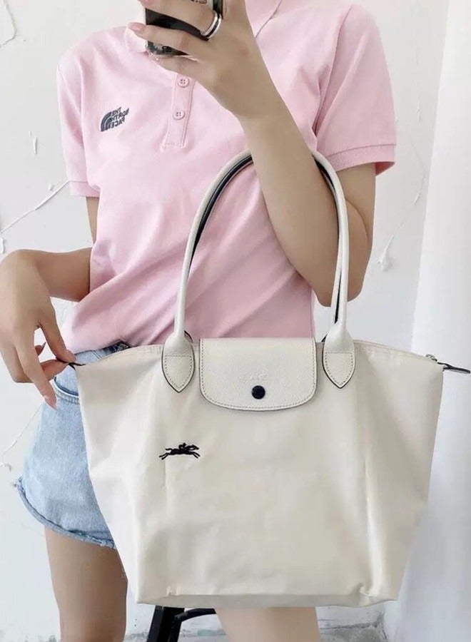 Champ LE PLIAGE GREEN series women's classic fashion Multi functional Medium travel bag dumpling bag handbag shopping bag long handle shoulder bag Pink white