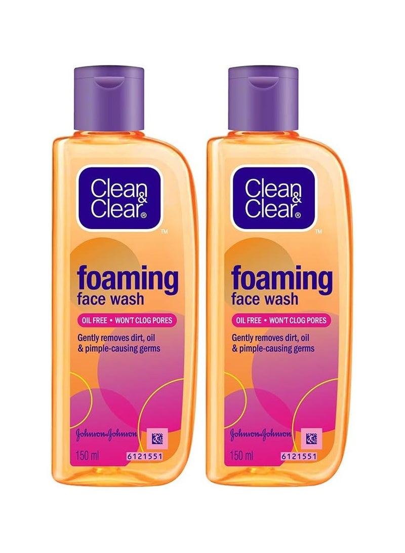 Clean & Clear Foaming Face Wash, 150ml (Pack Of 2)