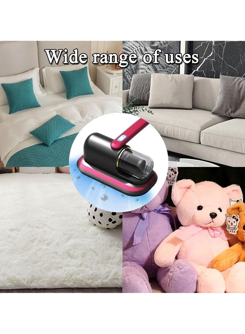 Bed Vacuum Cleaner Upgraded Cordless UV Vacuum Cleaner, Handheld Mattress Vacuum Cleaner, Rechargeable Handheld Vacuum for Bedding, Pillow, Sofas, Carpets,Couch and Other Fabric Surfaces