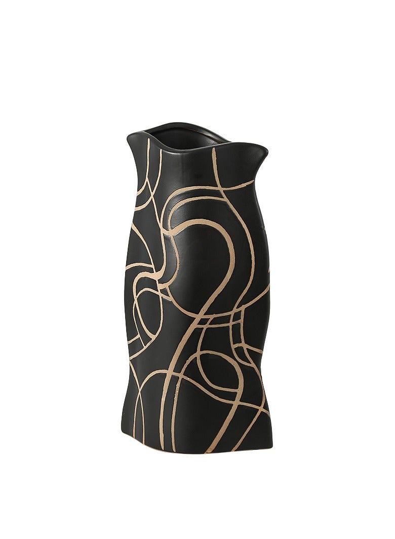 Stylish Abstract Large Ceramic Vase: Urban Flat Design for Modern Living