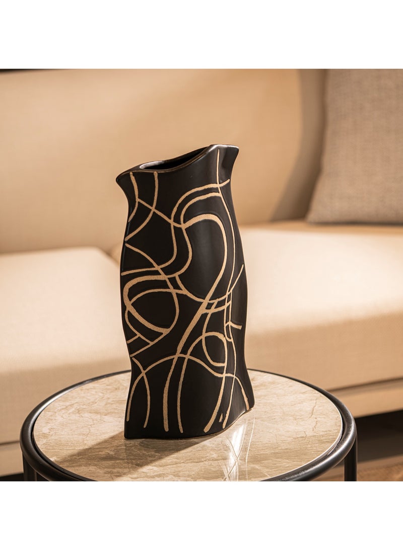 Stylish Abstract Large Ceramic Vase: Urban Flat Design for Modern Living