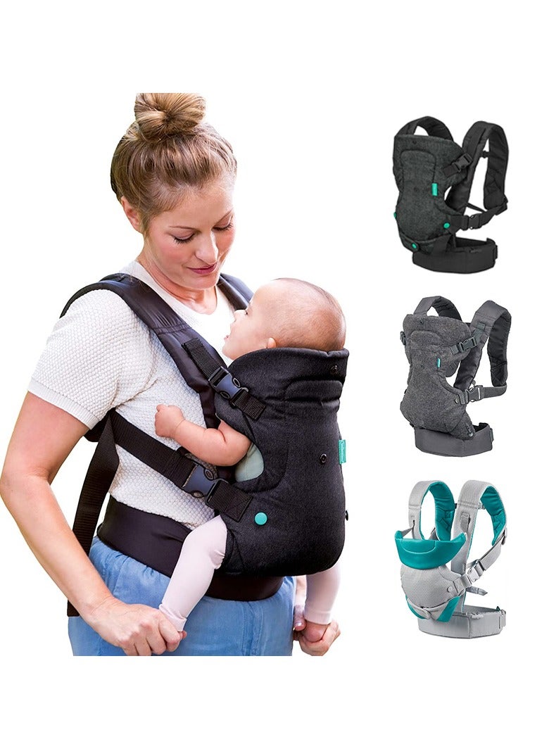 Flip Advanced 4-In-1 Carrier - Ergonomic, Convertible, Face-In And Face-Out Front And Back Carry For Newborns And Older Babies 8-32 Lbs,Black