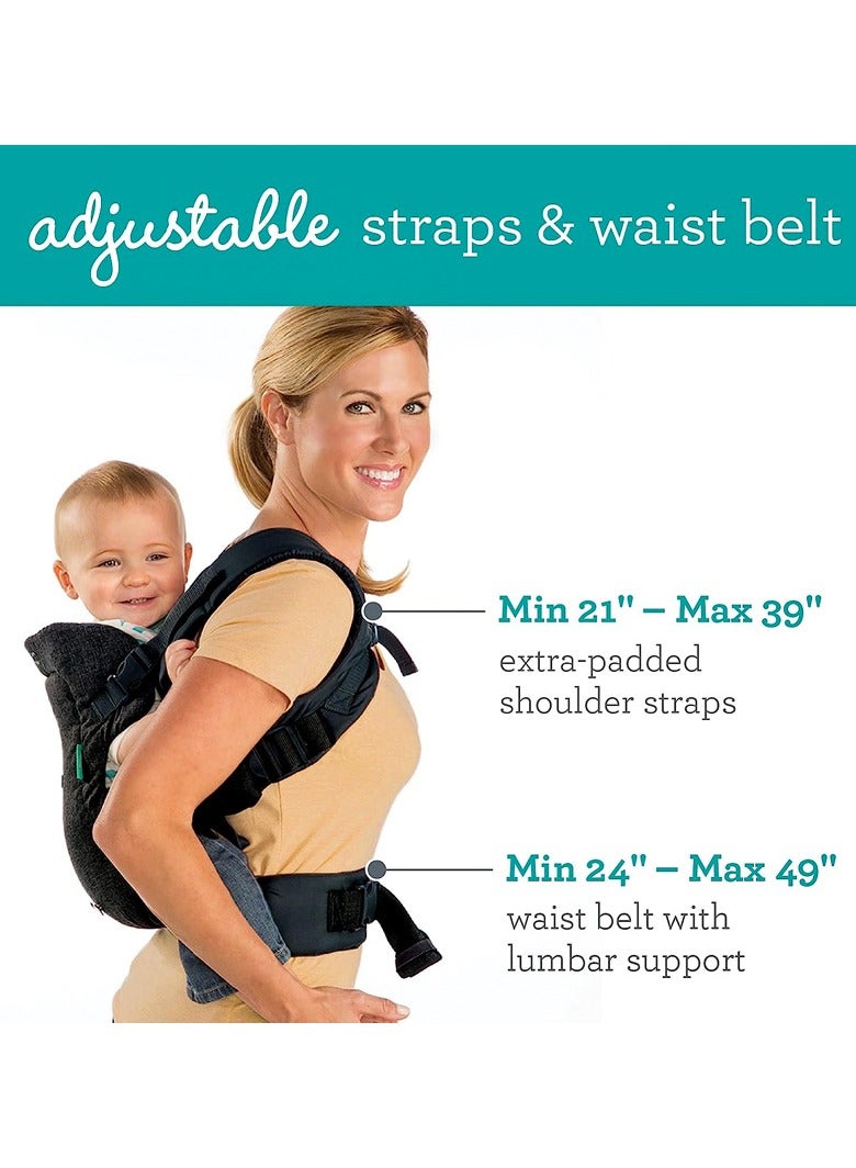 Flip Advanced 4-In-1 Carrier - Ergonomic, Convertible, Face-In And Face-Out Front And Back Carry For Newborns And Older Babies 8-32 Lbs,Black