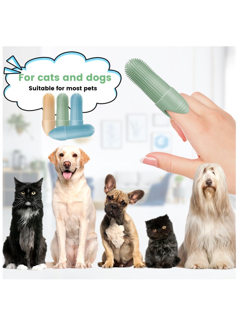 Dog Toothbrush, 4 Pack Dog Tooth Brush, 360° Cleaning Finger Toothbrush for Dogs, Food Grade Silicone Dog Finger Toothbrush Fits Most Fingers, Toothbrush for Dogs & Cats Dental Care