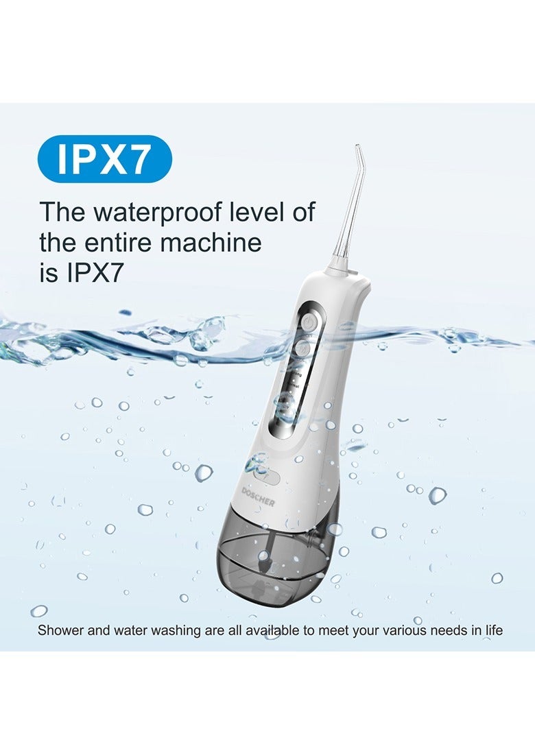 Portable Water Dental Flosser For Teeth Cleaning Dental Oral Irrigator With 4 Modes Scalable 4 Jet Nozzles IPX7 Water Resistance 300ML