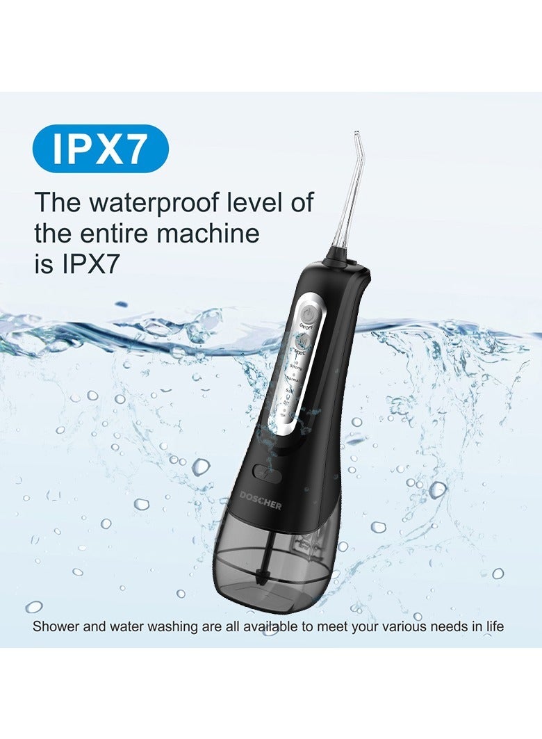 Portable Water Dental Flosser For Teeth Cleaning Dental Oral Irrigator With 4 Modes Scalable 4 Jet Nozzles IPX7 Water Resistance 300ML